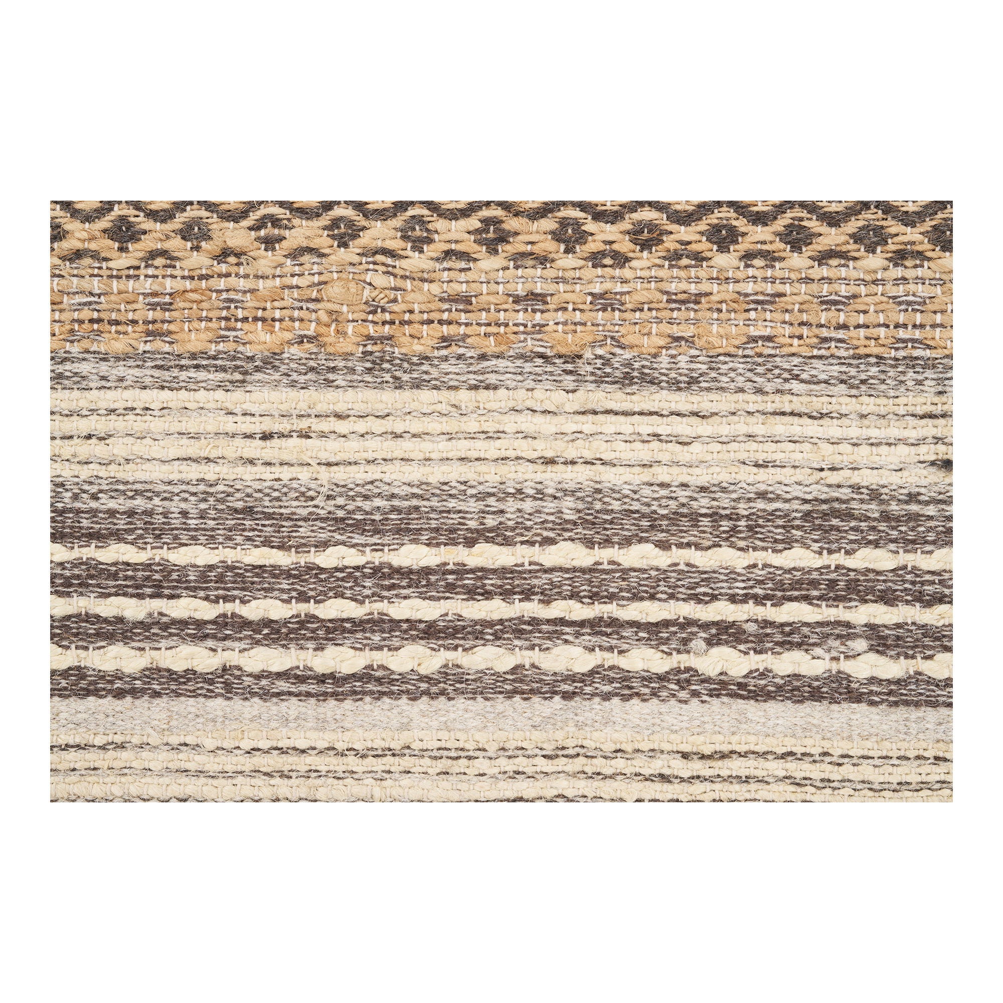 Morena – Läufer, handgewebt aus Jute und Wolle, Natur/Grau